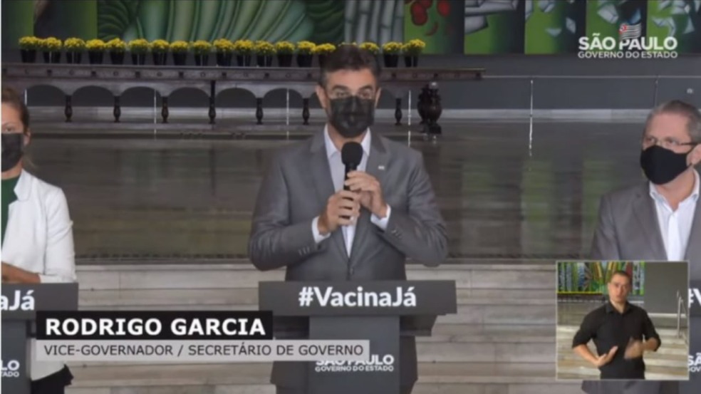 Vice-Governador e Secretário de Governo Rodrigo Garcia em coletiva