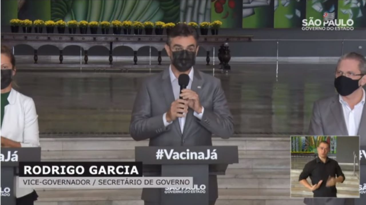 Vice-Governador e Secretário de Governo Rodrigo Garcia em coletiva