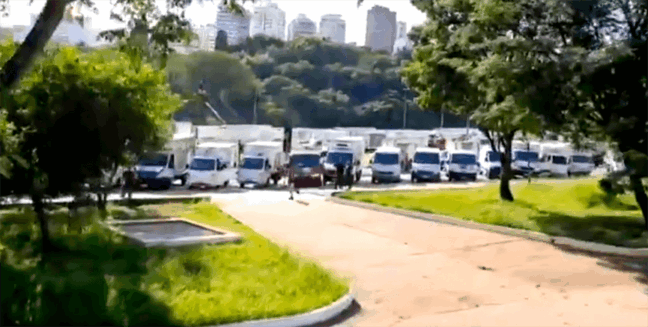 Greve dos Caminhoneiros. (Foto: Reprodução/Twitter Major Olímpio)