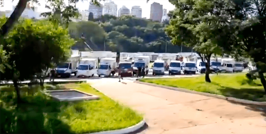 Greve dos Caminhoneiros. (Foto: Reprodução/Twitter Major Olímpio)