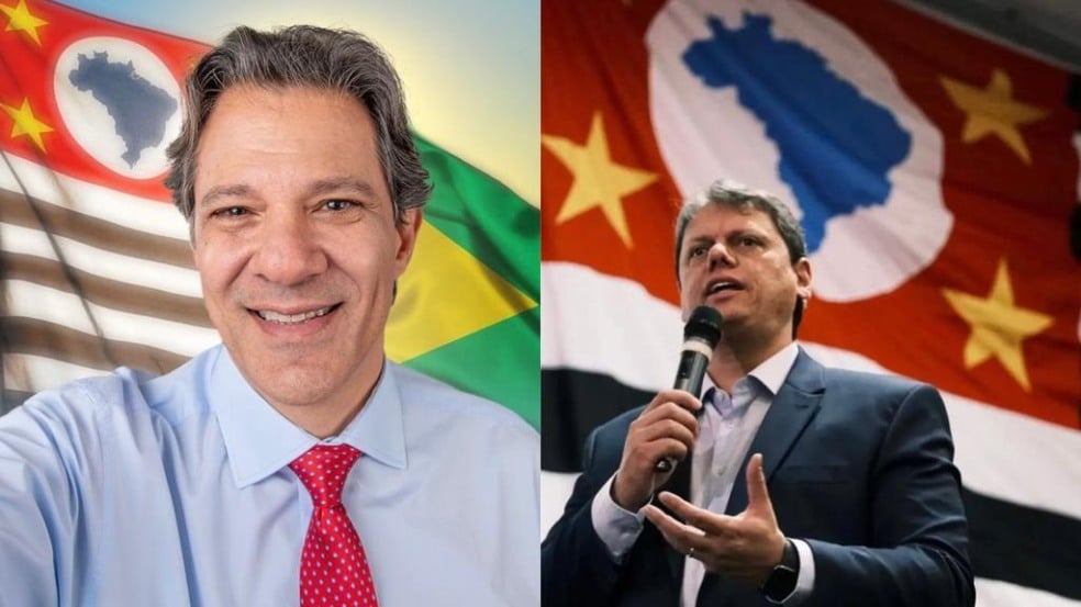 Haddad e Tarcísio Freitas, candidatos a governador do Estado de São Paulo