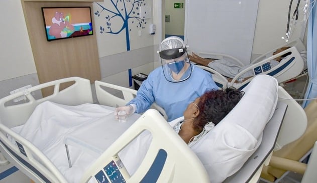 Foto de leito de enfermaria do hospital são vicente
