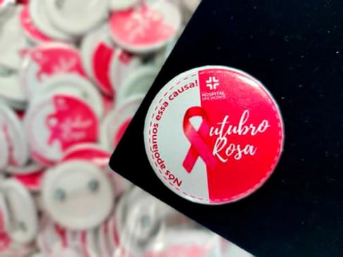Ação no Outubro Rosa no Hospital São Vicente. (Foto; Divulgação)