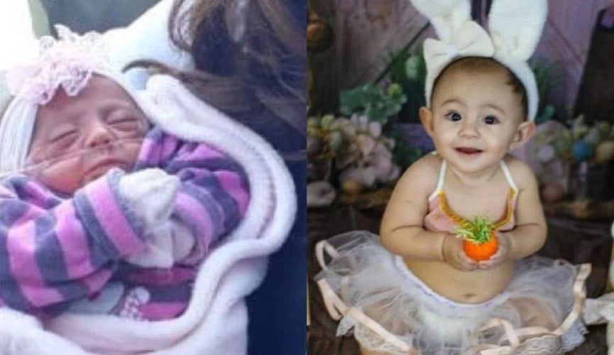 Foto de bebê recém-nascida