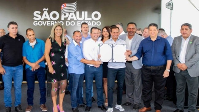 Governador João Doria com o prefeito Marcão de itupeva e alguns secretários