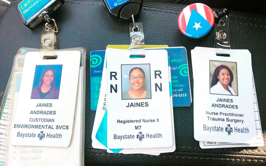 Jaines contratada como enfermeira. (Foto: Divulgação)