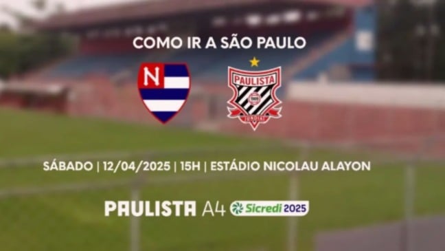 Banner com adversários de jogo de futebol.