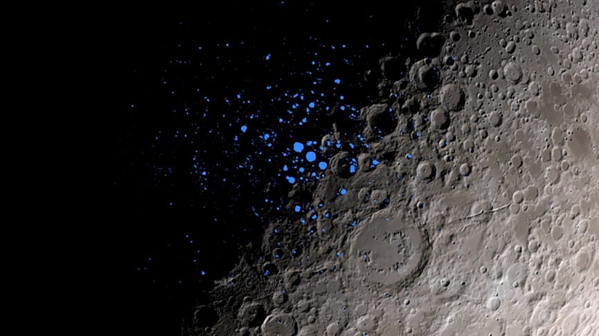 Água na Lua. (Foto: Divulgação/Nasa)