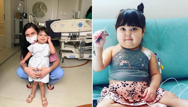 Foto de Priscila, mãe de Serena, abraçando a filha ao lado de uma foto da garota.