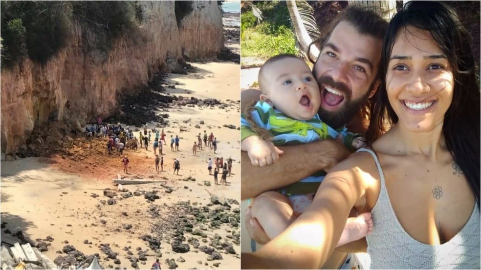 Família morre soterrada após desabamento de falésia, em Pipa