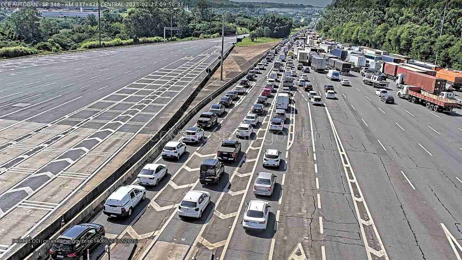 Congestionamento na Rodovia dos Bandeirantes.