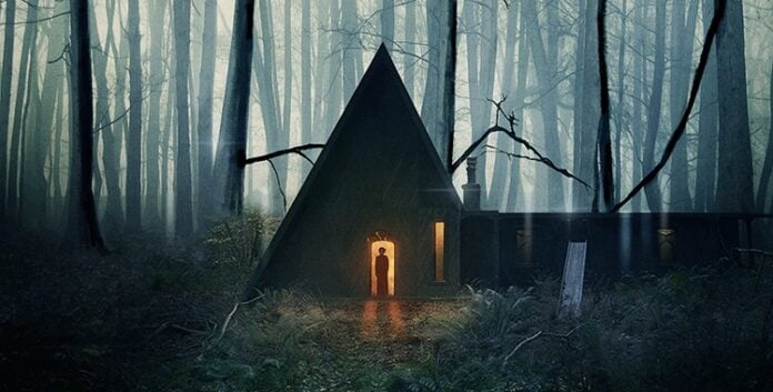 cartaz de filme com um menino em uma cabana