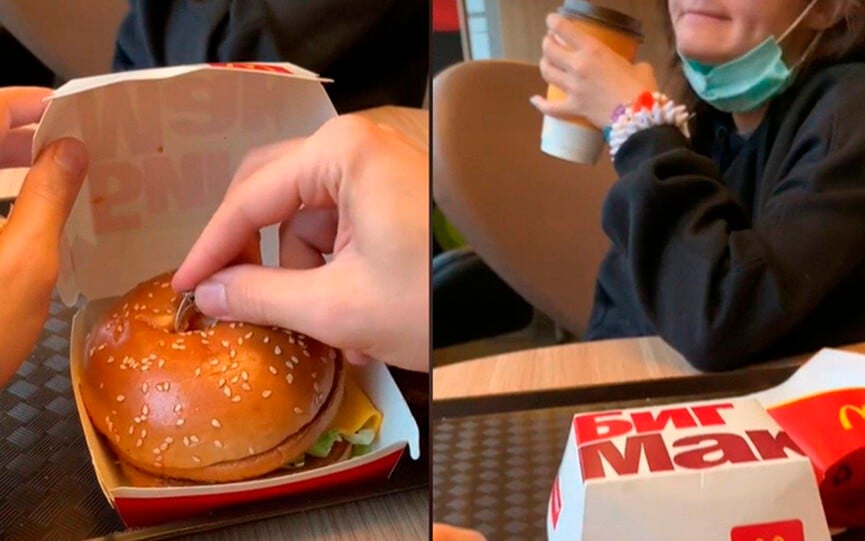 Pedido de casamento no McDonald's‌. (Foto: Reprodução)