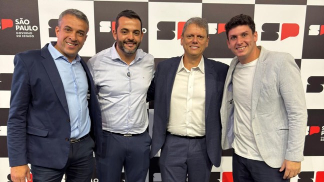 Jeferson Coimbra, Gustavo Martinelli, Tarcísio de Freitas e Rafael Saraiva