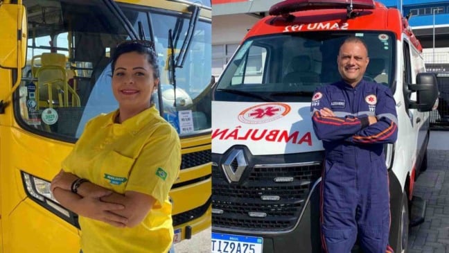 Dayane à esquerda; Alessandro à direita.