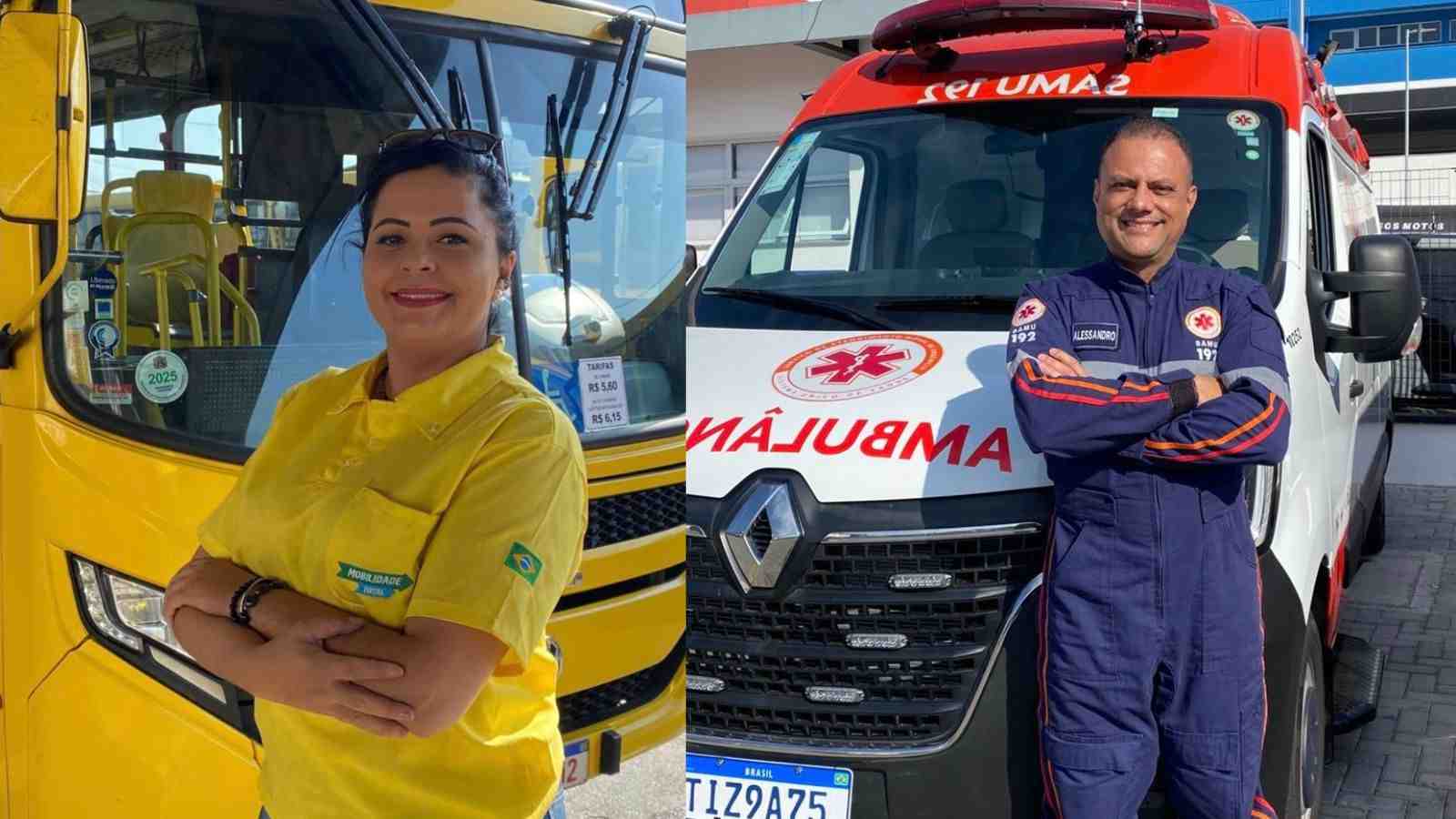 Dayane à esquerda; Alessandro à direita.