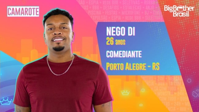 Comediante Nego Di, eliminado do BBB21