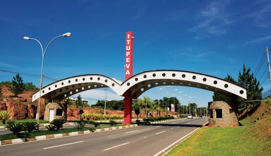 Foto da entrada do município de Itupeva