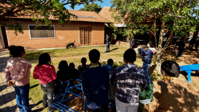 Jovens de abrigo institucional passam a manhã com os cães do Canil da Guarda Municipal de Jundiaí