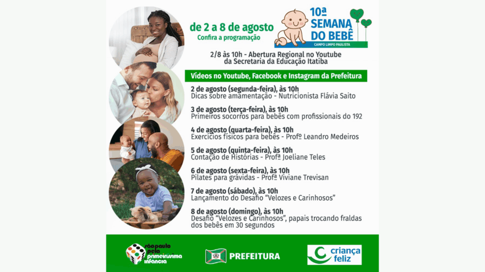 Campo Limpo Paulista inicia hoje a 10ª Semana do Bebê