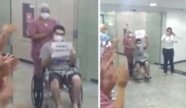 Foto de paciente em cadeira de rodas