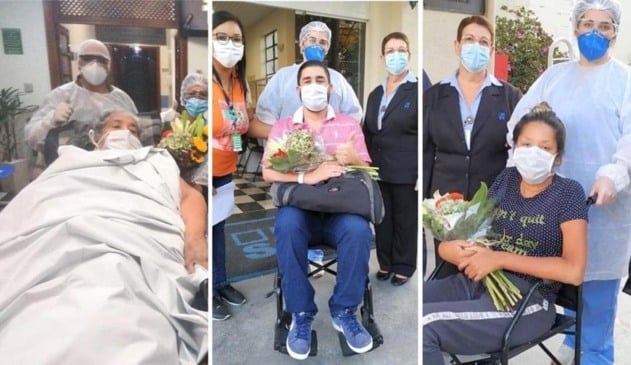 Pacientes com flores no colo