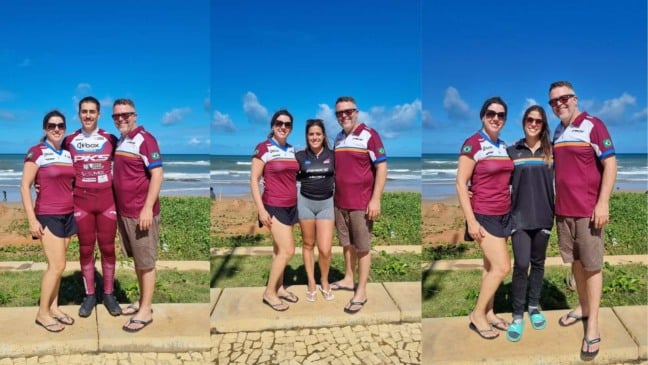 Gonzaga com os filhos, Luca, Lara e Isa.