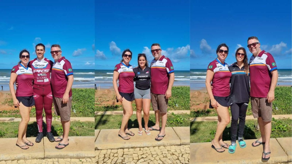 Gonzaga com os filhos, Luca, Lara e Isa.