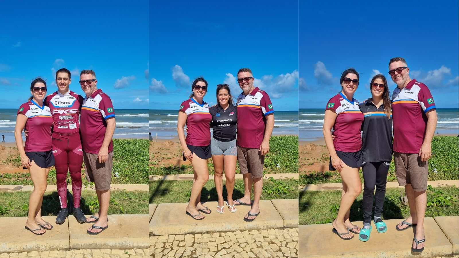 Gonzaga com os filhos, Luca, Lara e Isa.