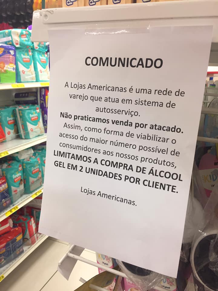 Comunicado em loja
