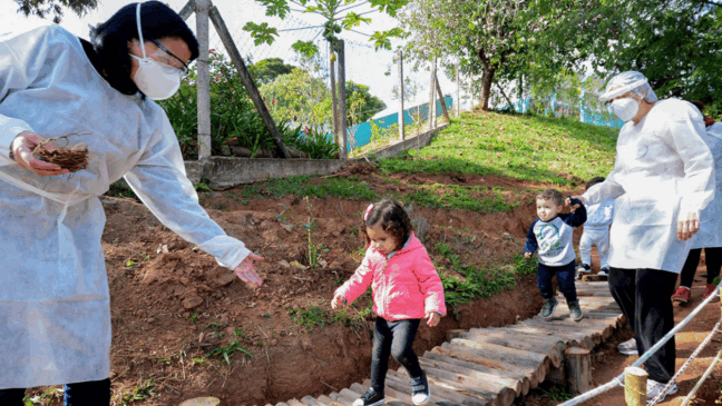 Escola Inovadora: crianças experimentam a natureza no Bosque das Descobertas, em Jundiaí