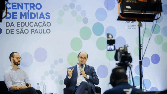 Secretário Rossieli, no Centro de Mídias (Foto: Governo SP)