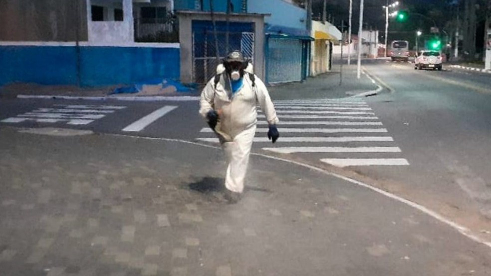 Desinfecção das ruas de Itupeva