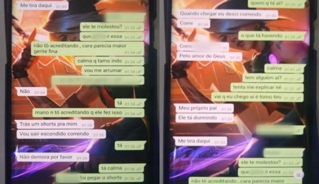 Conversas mostram pedido de socorro de vítima em Jundiaí (Foto: Reprodução/WhatsApp)