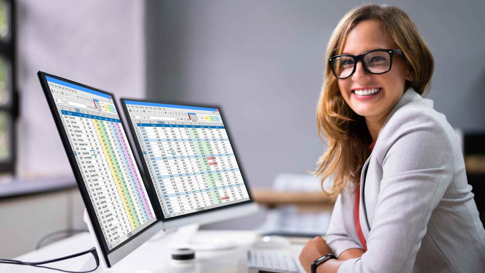 Profissional em frente ao computador.