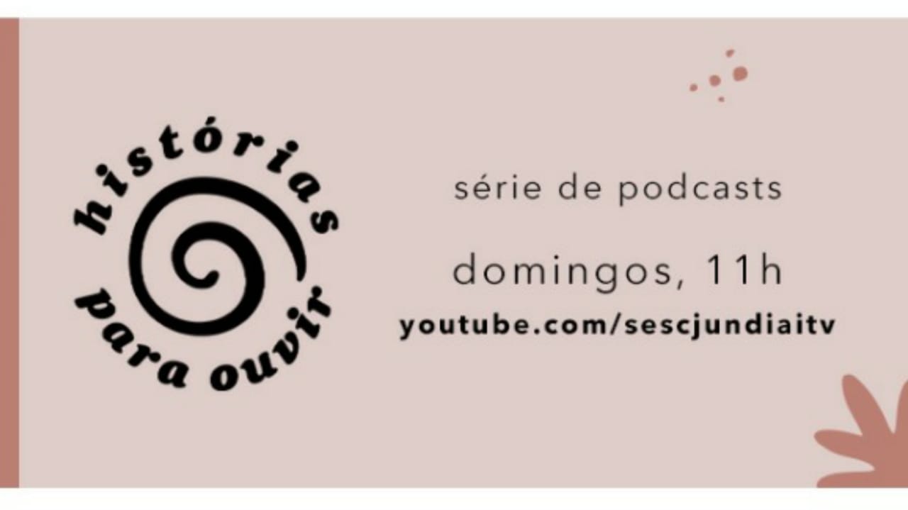 Arte de divulgação do programa de contação de histórias do Sesc Jundiaí