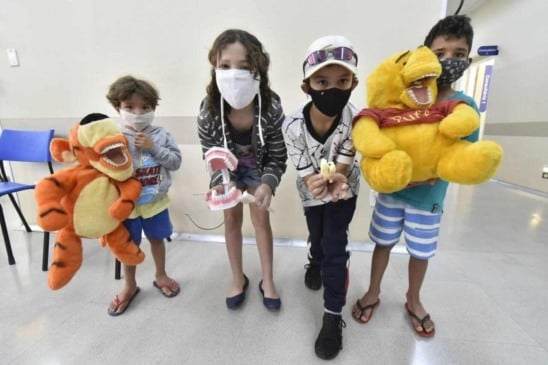 Assim como na primeira etapa, as crianças receberam além do tratamento odontológico, ações preventivas voltadas à higiene bucal