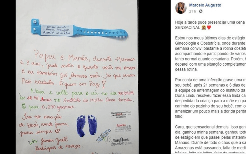 Publicação viralizou nas redes sociais. (Foto: Reprodução/Facebook Marcelo Augusto)