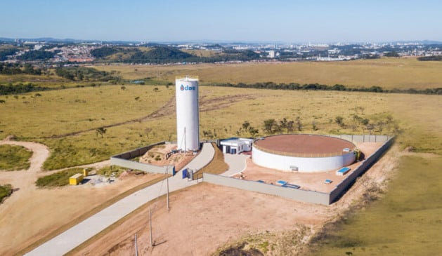 Foto aérea do novo reservatório da DAE Jundiaí no FazGran