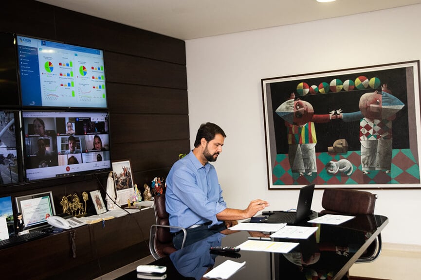 Aula virtual com Luiz Fernando Machado. (Foto: Divulgação)