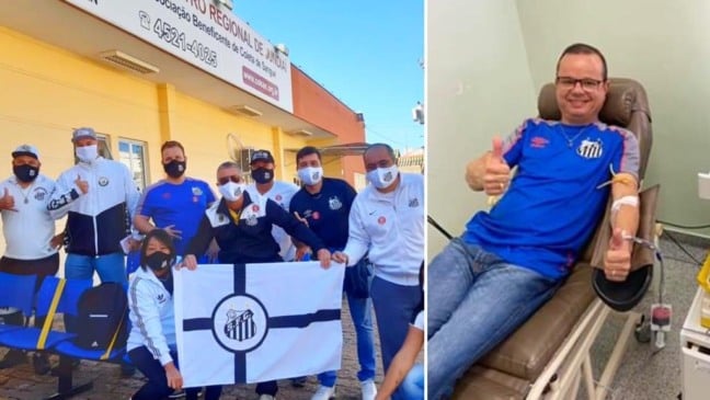 O grupo “És o Leão do Mar” criou uma campanha “Ser Solidário está no Sangue” (Fotos: Divulgação Santos Futebol Clube)