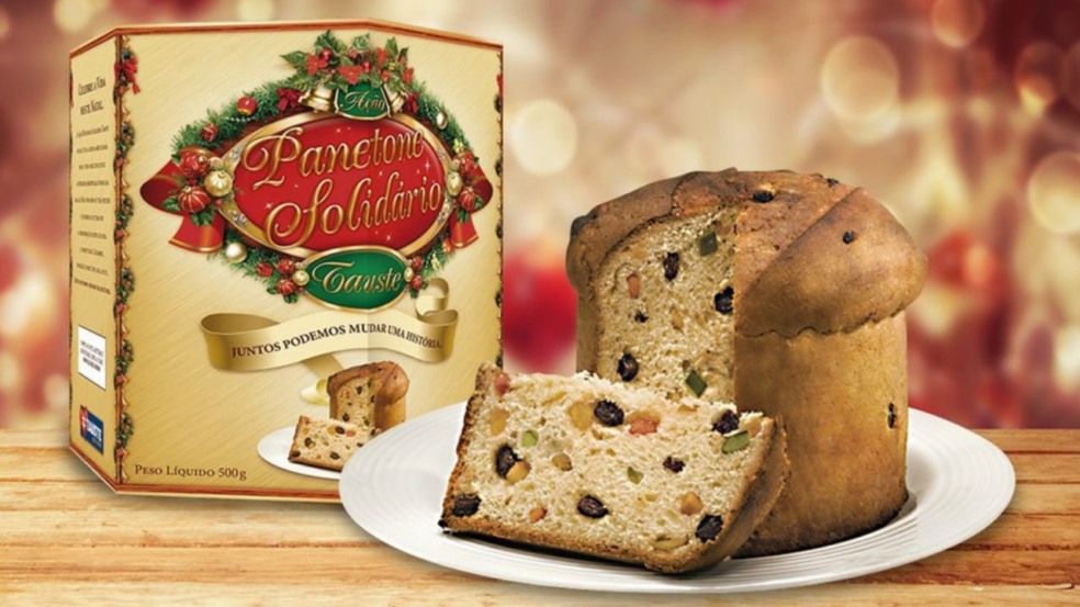 Arte promocional da 14ª edição da campanha Panetone Solidário, da Tauste