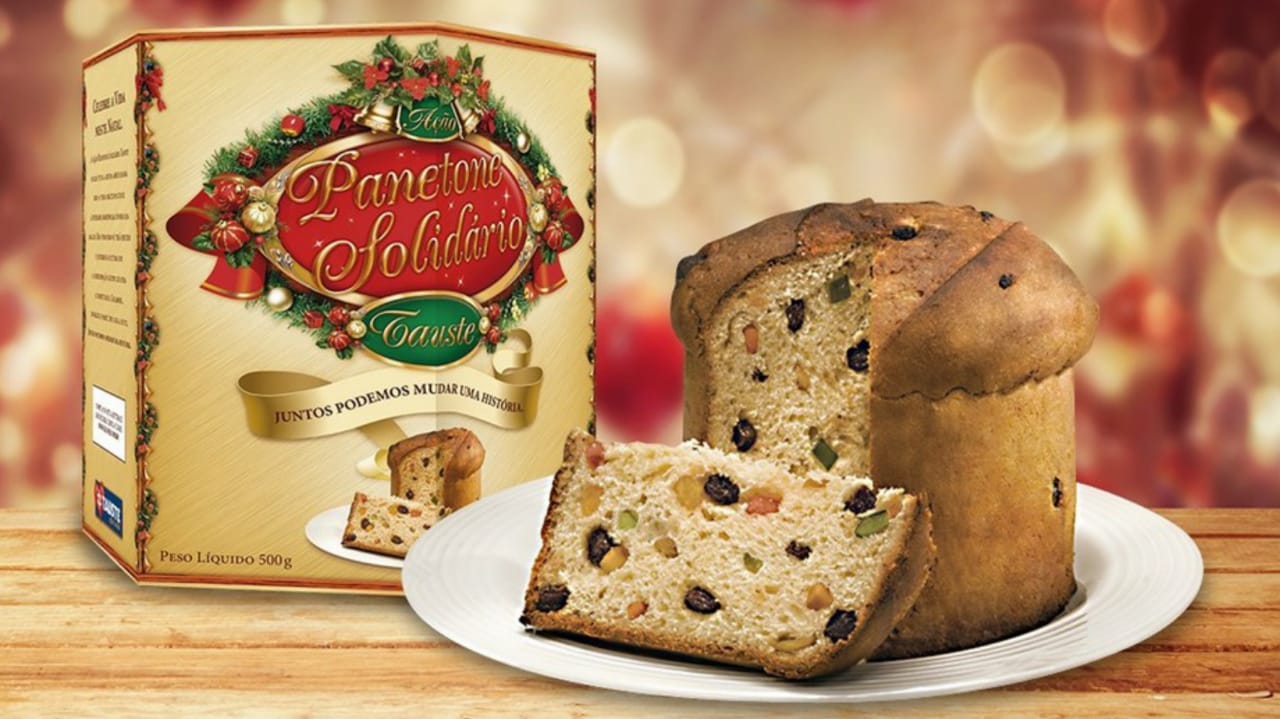 Arte promocional da 14ª edição da campanha Panetone Solidário, da Tauste