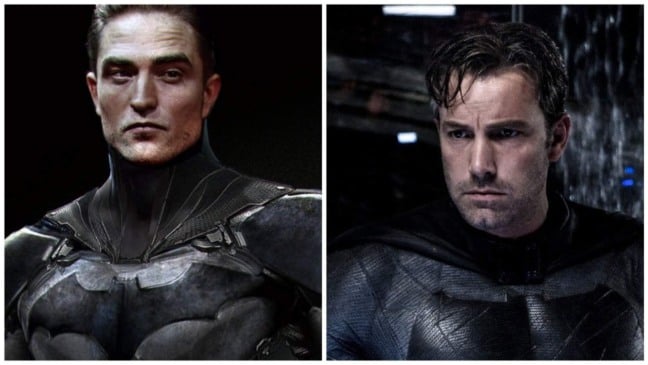 Robert Pattinson e Ben Affleck caracterizados como Batman