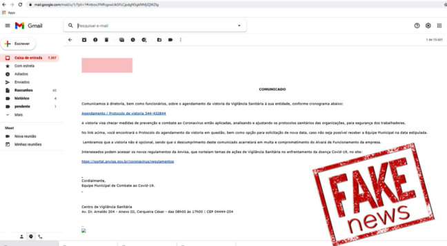 Prefeitura de Jundiaí alerta sobre falso e-mail da Vigilância Sanitária