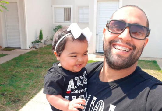 PM Flávio com a filha Sophia. (Foto: Arquivo pessoal)