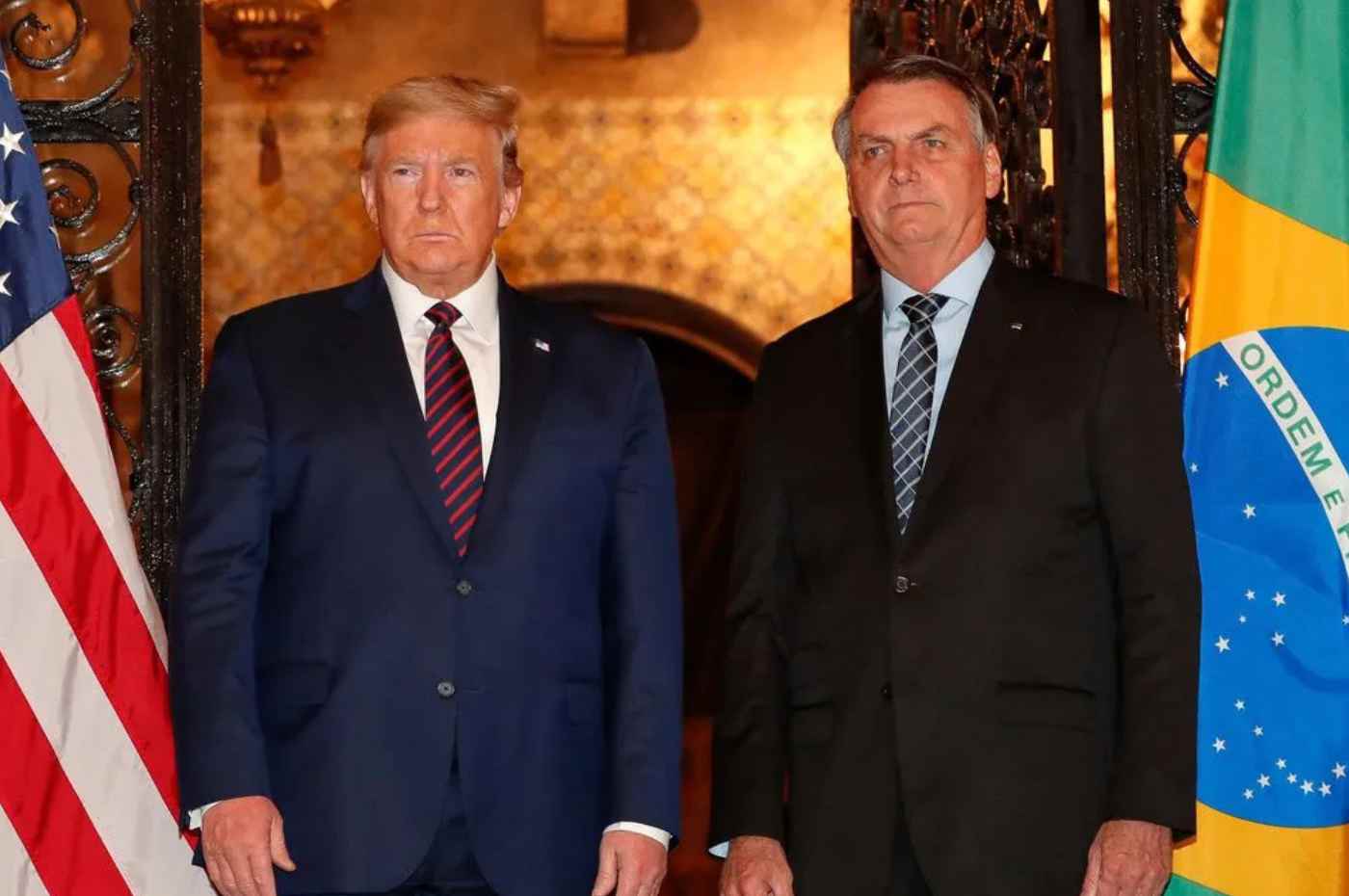 Donald Trump e Jair Bolsonaro lado a lado após declarações sobre a condenação de Bolsonaro pelo STF