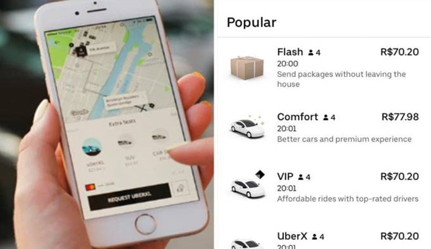 Foto de iphone no aplicativo da Uber