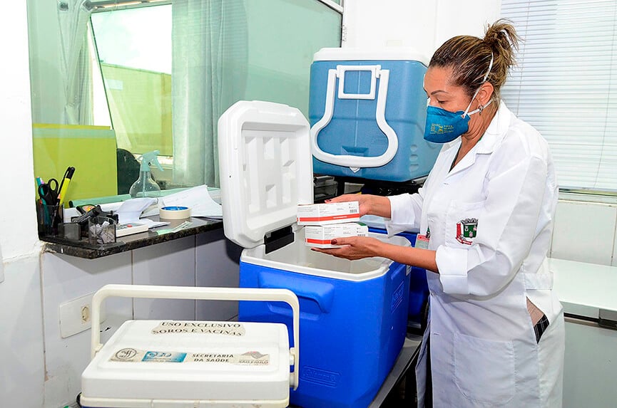 Vacinação em Várzea Paulista. (Foto: Divulgação)