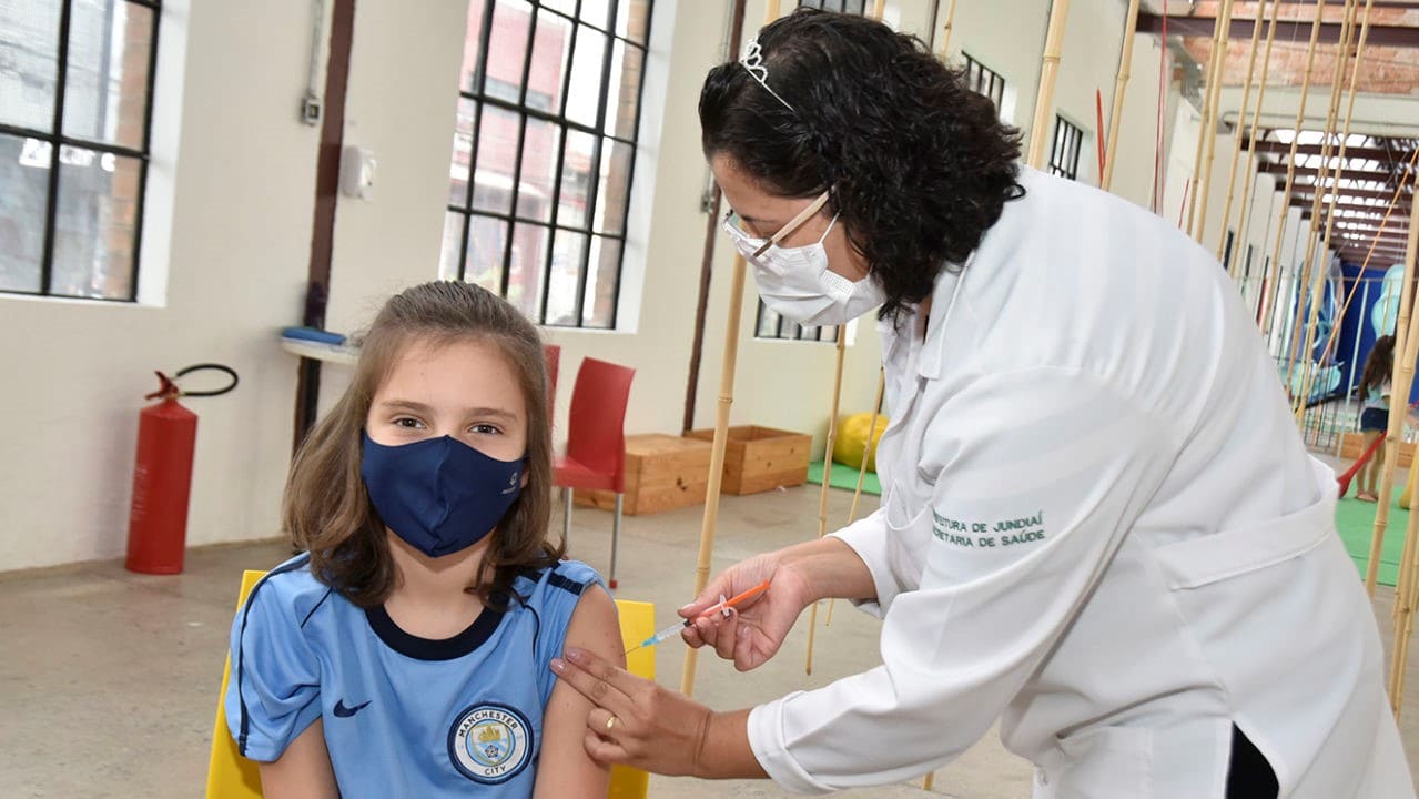 Vacinação em Jundiaí está sendo realizada para crianças.
